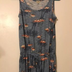 Chip & Pepper California Romper Blue w/ Flamingo
